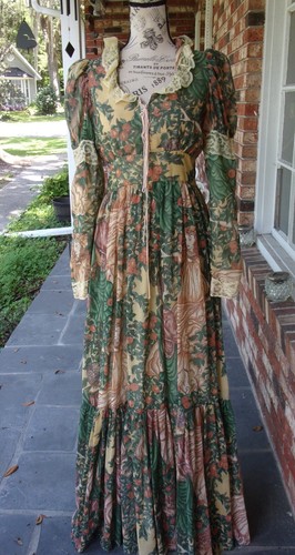 Gunne Sax Adam and Eve/Garden of Eden Dress Size 13