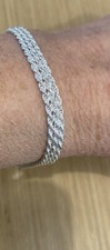 Sterling silver 925 bracelet chain bracelet 7 1/2 inches Italy New Triple Chain