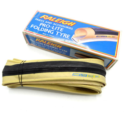 Nos Raleigh Pro-Lite 700 x 23C klappbares Rennrad Reifen schwarz/Haut Wand TY-271-F8