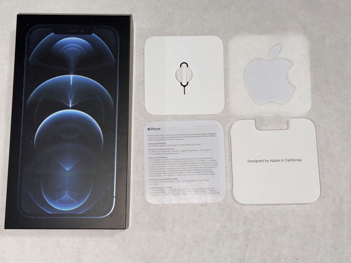 Apple iPhone 12 Pro Max BOX, Sim Card Ejector, manual, Decal