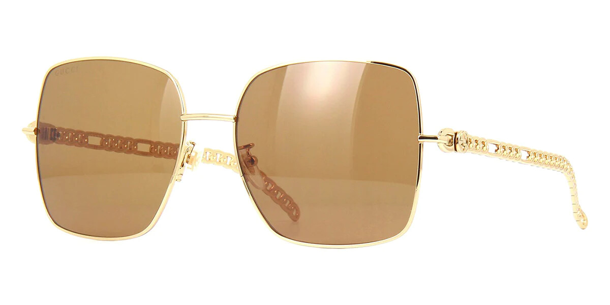 Authentic GUCCI GG0724S Sunglasses with Chain Arms and Logo Dangle Chain Authentic Gucci Sunglasses Chain Gold Blue Detachable Star  main image 2