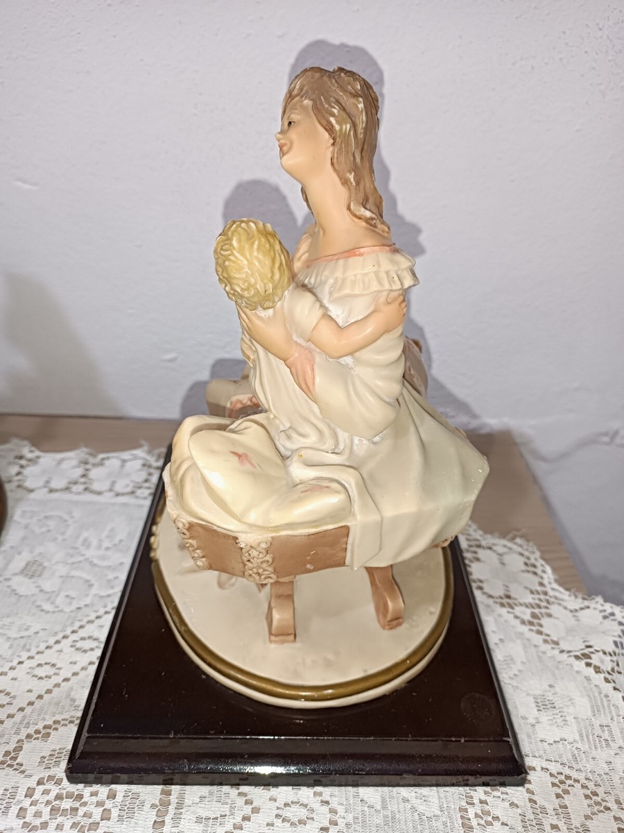 MIRIAM Serie Valentino 陶器製 母子像 置物 Statuina La Maternità , Mamma con il bimbo By Miriam Serie