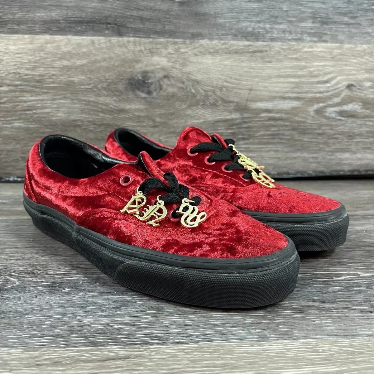 VANS Era ID Red Velvet Gold Charms Mens 4 Womens 5.5 low Top Skate Shoes |  eBay