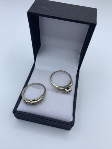 Vintage 14k Weißgold Diamant Ehering Set Gr.6 4,6g - Bild 4 von 7