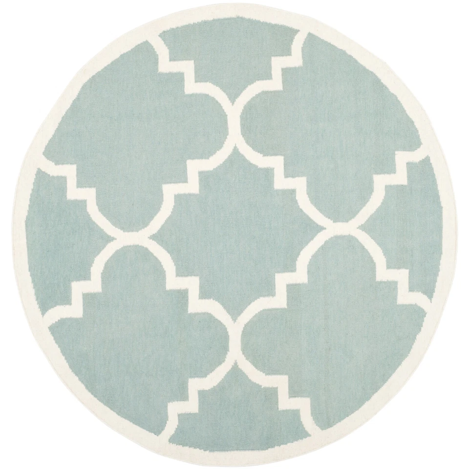 SAFAVIEH Dhurries DHU633C Light Blue / Ivory Rug - Image 4 of 4