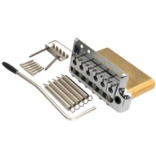 Musiclily Ultra Chrome 52.5mm Brass Block Tremolo Bridge For Strat ST Guitar