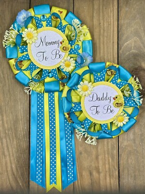 Baby Shower Corsage For Mommy And Daddy To Be 2pc Set