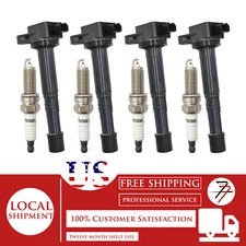 4Pcs Ignition Coil and Iridium Spark Plug Kit Fit 2012-2015 Honda Crosstour 2.4L