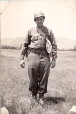 Military Man Soldier in Uniform Army Training WW2 1940s Vintage Photograph