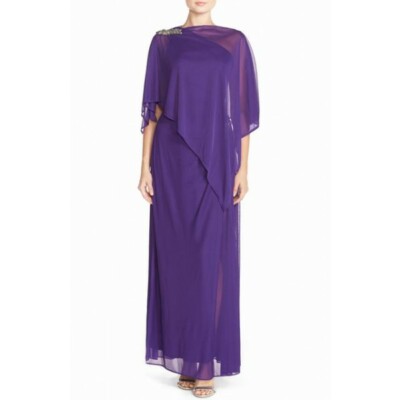 Alex Evenings Embellished One-Shoulder A-Line Mesh Gown Sz 14 Purple | eBay Alex Evenings Embellished One-Shoulder A-Line Mesh Gown Sz 14 Purple | eBay