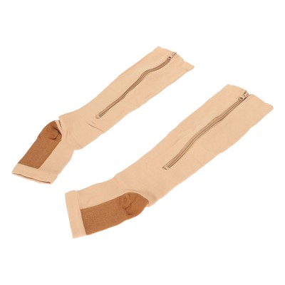 2Pcs Reißverschluss Kompressionsstrümpfe Stretchy Open Toe Compression Calf