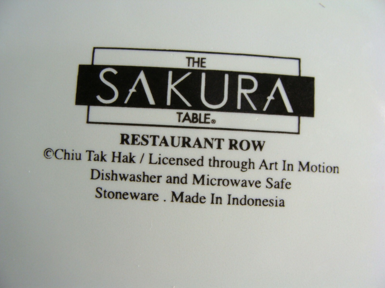 4 Sakura Stoneware 11" Dinner Plates In The Restaurant Row Pattern, Indonesia