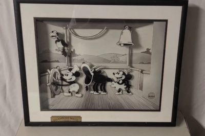 1998 Walt Disney Wall Art Animated Animations Steamboat Willie
