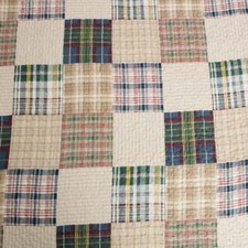 CLASSIC COZY BLUE BROWN GREEN DENIM RED SOUTHWEST LODGE CABIN PLAID QUILT SET
