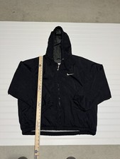 XL Vintage Nike Hooded Fleece Lined Nylon Jac...