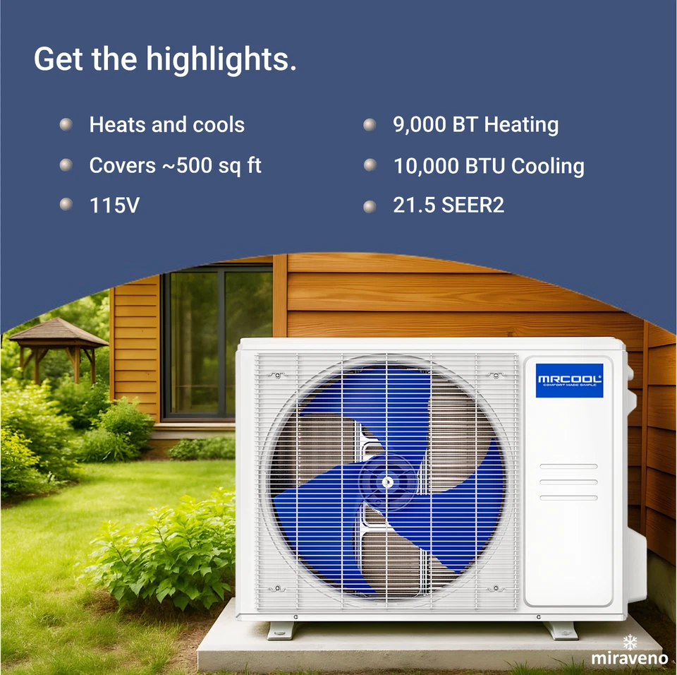 MRCOOL Mini Split Heat Pump Ductless Air Conditioner Advantage G5 9000 BTU 115V - Image 2 of 4