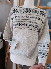 Vintage Shenandoah Fair Isle Pullover Sweater Multicolor Cotton Sz S Made in USA