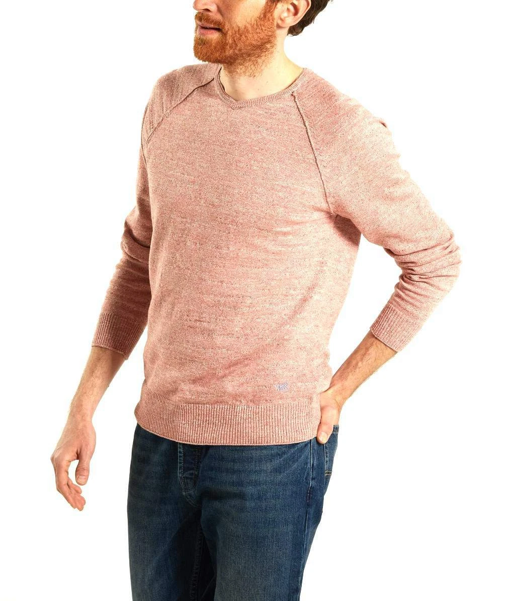 White Stuff Mens Sunburn Pink Fade Out V Slub Cotton Jumper | eBay