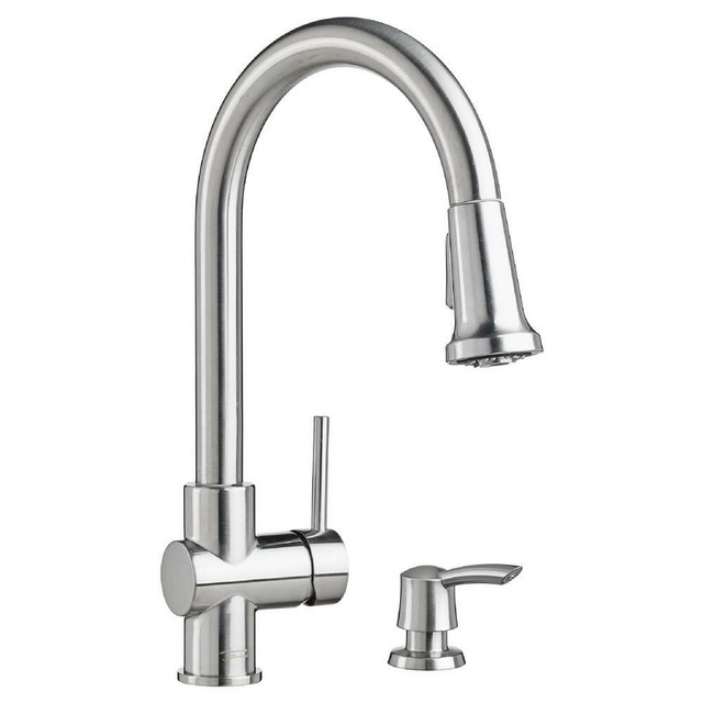American Standard 1 Handle Pull Down Sprayer Kitchen Faucet W Soap