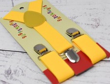 BABIES  CHILDREN'S GOLD YELLOW Y-BACK ELASTIC STRAPS SUSPENDERS US SELLER