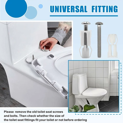 2XWC Sitz Befestigung Universal Befestigungsset Schrauben für Toilettendeckel - Bild 5 von 13