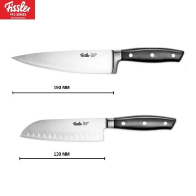 Fissler Kochmesser 190mm + Santoku Messer 130mm Küchenmesser-Set 2tlg - SET 6