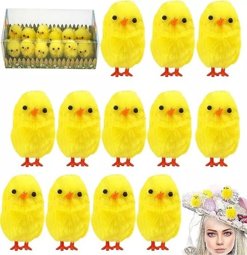 Chenille Chicks Decorative Fluffy Chicks Baby Chicks for Easter Party Mini Chiks - Picture 4 of 8