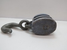 3+1/2 pouces bois et fonte US Navy double poulie bloc attache (C4C361C)