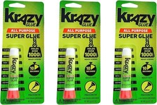 Krazy Glue Elmer's Original Crazy Super Glue All Purpose Instant Repair, 3 Piece