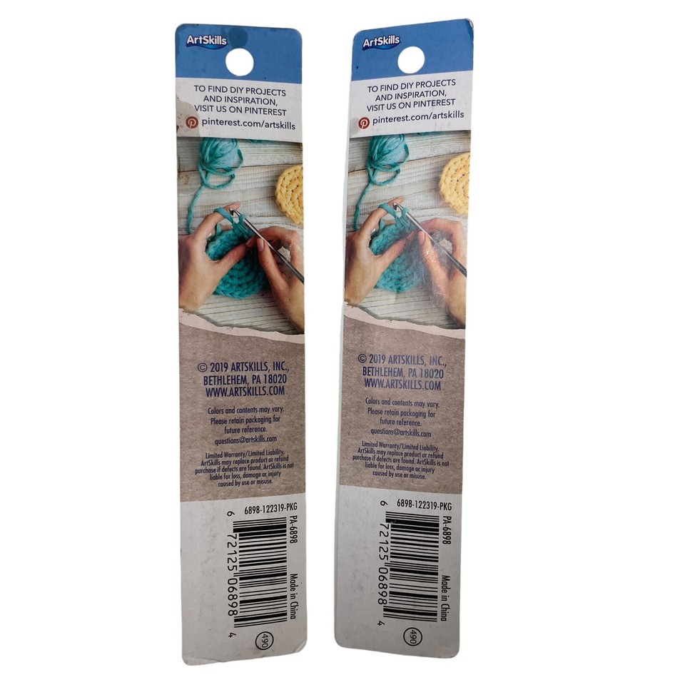 (2) ArtSkills Crafter’s Closet US K10 1/2 Aluminum Crochet Hook 6.5 mm