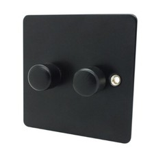 Flat Matt Black Plug Sockets Light Switches Dimmers - Whole Range available