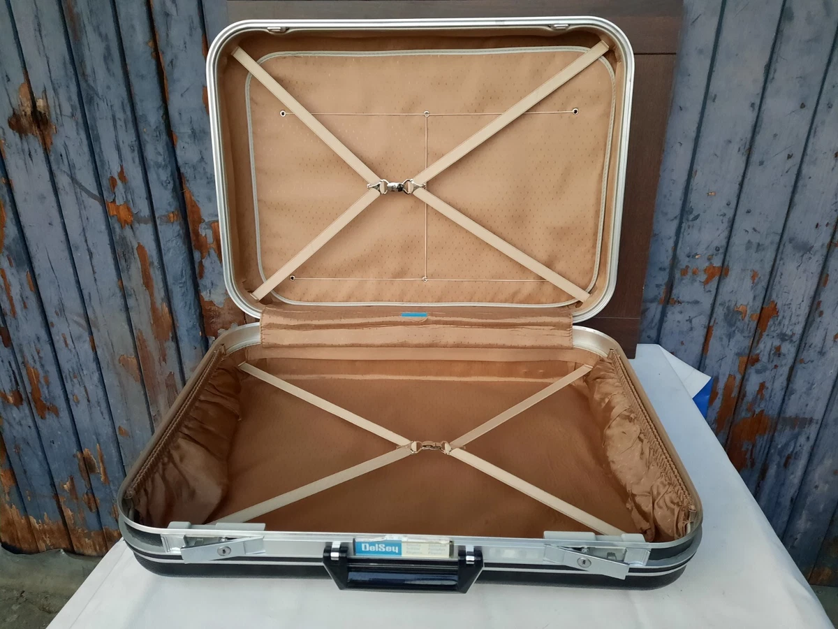 DelSey Koffer aus der 70s, Schwarz, 65x20x47cm, Rarität und Vintage