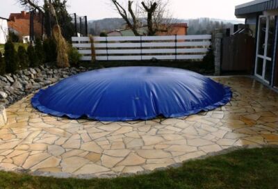 Runde aufblasbare Poolabdeckung Poolplane aus LKW Plane 1360 g/m² ,