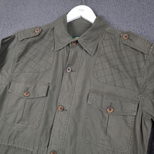 CABELAS Jacket Mens L Large Green Safari Hunting Shooting Canvas Button Up - Picture 2 of 10
