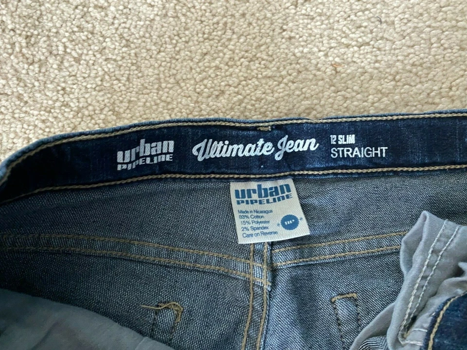 Pantalones de mezclilla Urban Pipeline Ultimate calce recto tiro medio niñas talla 12 ajustados Foto 4 de 4