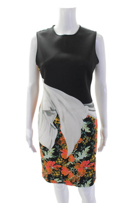 Clover Canyon Womens Textured Round Neck Sleeveless Dress Black Size L