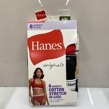 6-Pack HANES Originals Women  s Size 8/XL Hi-Legs Cotton Stretch