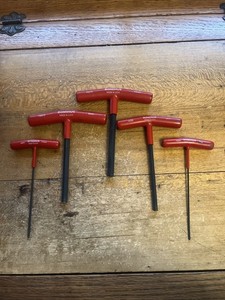 Vintage Bondhus Metric Allen/Hex Wrench Lot T Handle 2/2.5/6/8/10 mm Made In USA