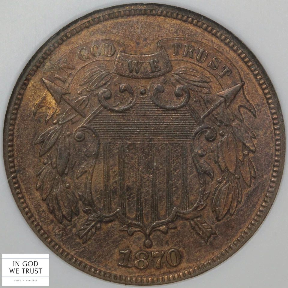 1870 Proof Red-Brown Copper Two Cent Piece 2C NGC PF 64 RB - Image 3 of 4
