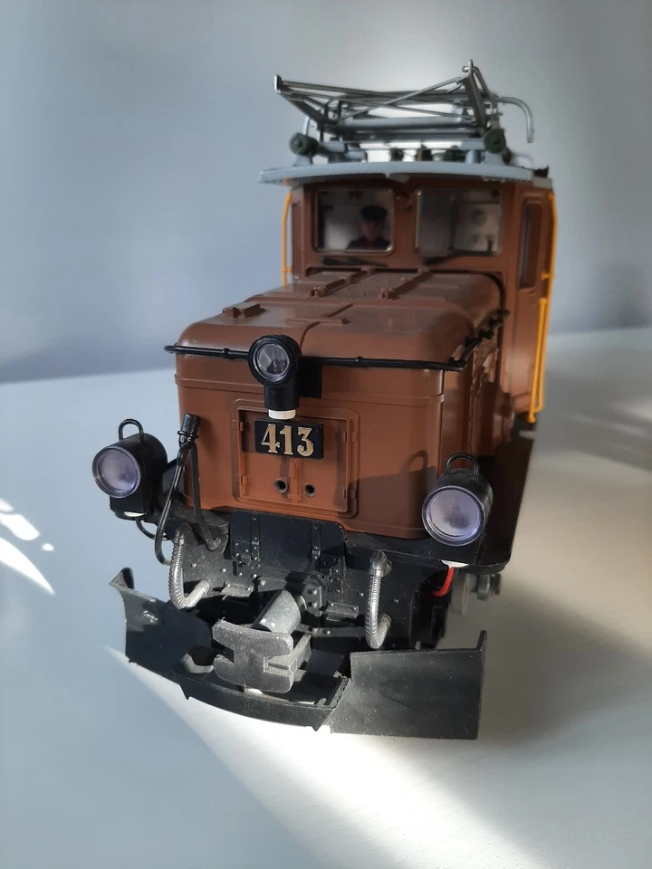 Spur G - braunes RhB-Krokodil Nr. 413 von LGB - digital + Licht + Sound  - TOPP - Bild 4 von 4
