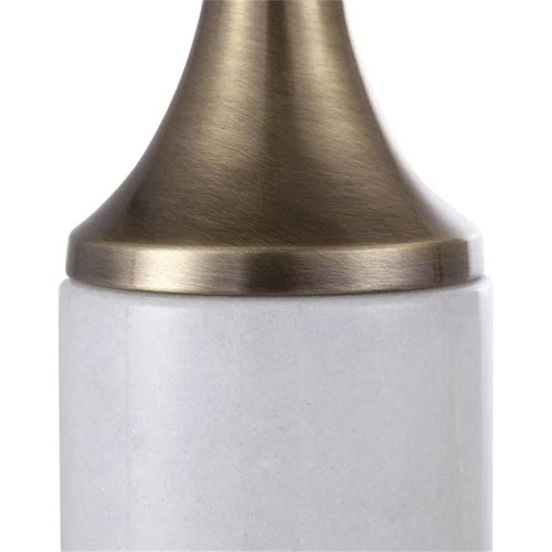 Uttermost Castiel Steel and Marble Candleholder in Antique Brass (Set of 2) - Picture 3 of 4