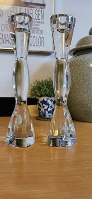 Atemberaubende Waterford Kristall Kerzenständer Halter Aufdruck 11 Zoll hoch 2er Set EUc