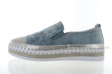 Bernie Mev TW187 Womens Slip On Leather Sneaker Memory Foam (Sky Velvet)