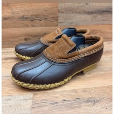 LL Bean Bean Boots Shoes Mens Size 9 Medium Brown Rubber Duck Moc Made USA Maine