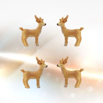  4 Stück Weihnachts-Elchpuppen Miniatur-Ornamente Desktop-Dekoration