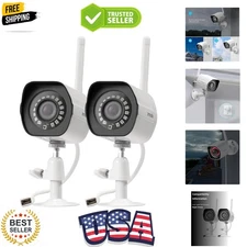 Outdoor Wireless Security Camera System, 2 Pack 1080p Full HD Smart Home Indo...