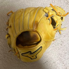 Mizuno Pro Sakamoto Yellow Leather Baseball Glove Speed Power Tech Used
