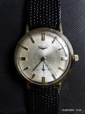 Vintage 1950s Longines Moire / Swirl guilloche Dial  - 23z Movement 10k G.F.