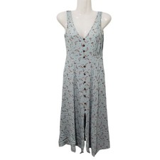 AMERICAN EAGLE Mint Green-Blue Floral Sleeveless Dress | XXS