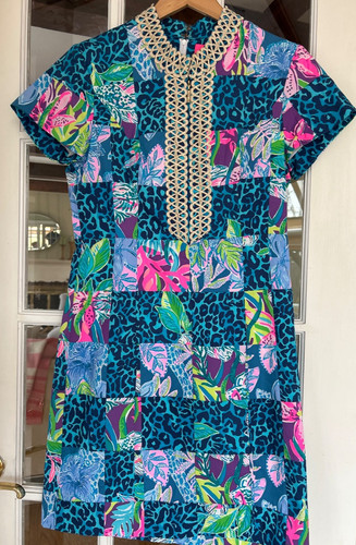 New Lilly Pulitzer Adrena Shift Dress Lillys Party Patch Size 6 (13072B)